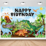 Avezano Dinosaur Birthday Banner for Kids Watercolor Dinosaur Happy