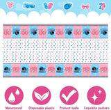 3Pcs Burnouts or Bows Gender Reveal Tablecloth Boy or Girl Plastic