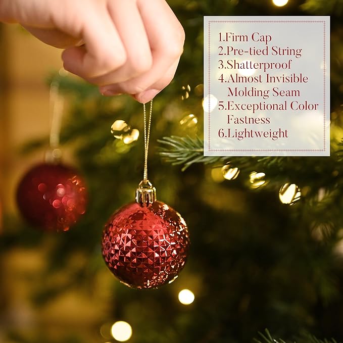 Valery Madelyn Christmas Tree Decorations Ornament Set, 50ct 2 Inches