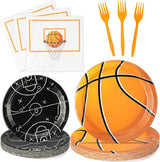 96Pcs Basketball Party Plates Supplies Sports Theme Tableware