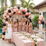HILAVO Rose Gold and Black Balloons, 12Inch Metallic Rose Gold and