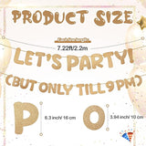 Yeaqee Pre-strung Glitter Funny Birthday Banner, Let's Party But Only