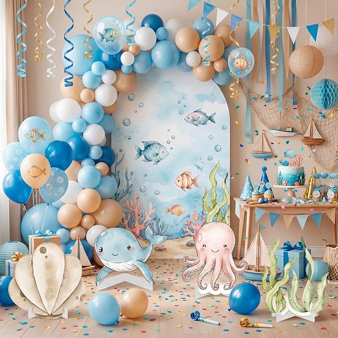 4 Pcs Large 24 x 32 Under The Sea Party Decorations Ocean Themed
