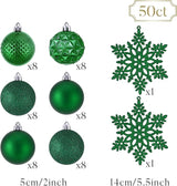 Valery Madelyn Christmas Tree Decorations Ornament Set, 50ct 2 Inches