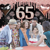 65th Birthday Decorations for Women 49pcs Black Rose Gold Black