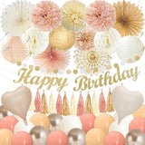 Boho Birthday Decorations Happy Birthday Banner Tassel Garland Peach