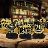 70th Birthday Decorations Men, Happy Vintage 70 Years Old Honeycomb