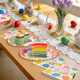 75Pcs Easter Paper Plates and Napkins Set Easter Eggs Themed