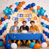 Blue Orange Dog Happy Birthday Banner Sport Summer Birthday