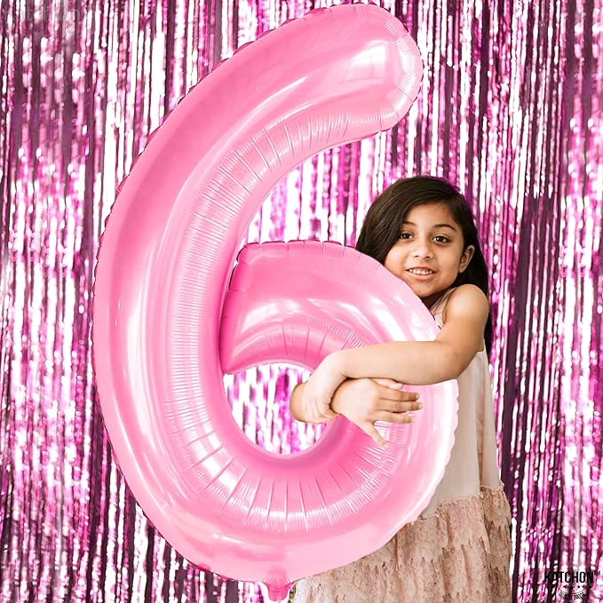 KatchOn, Giant Light Pink Number 6 Balloon - 40 Inch | 6 Balloon