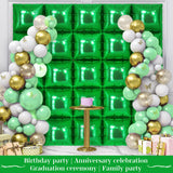 Shamrock Green Square Foil Balloons for St Patrick's Day Decor, 25 Pcs