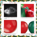 Christmas Balloon Garland Xmas Green Red White Arch kit Macaron