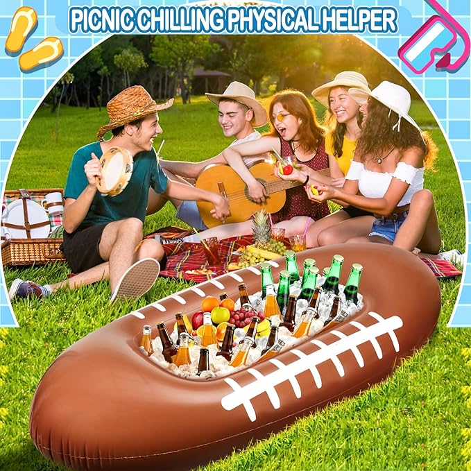 2 Pcs Inflatable Football Drink Cooler Football Party Decoration