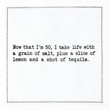 Five Star Funny 50th Birthday Quotes | White Cotton Cocktail Napkins