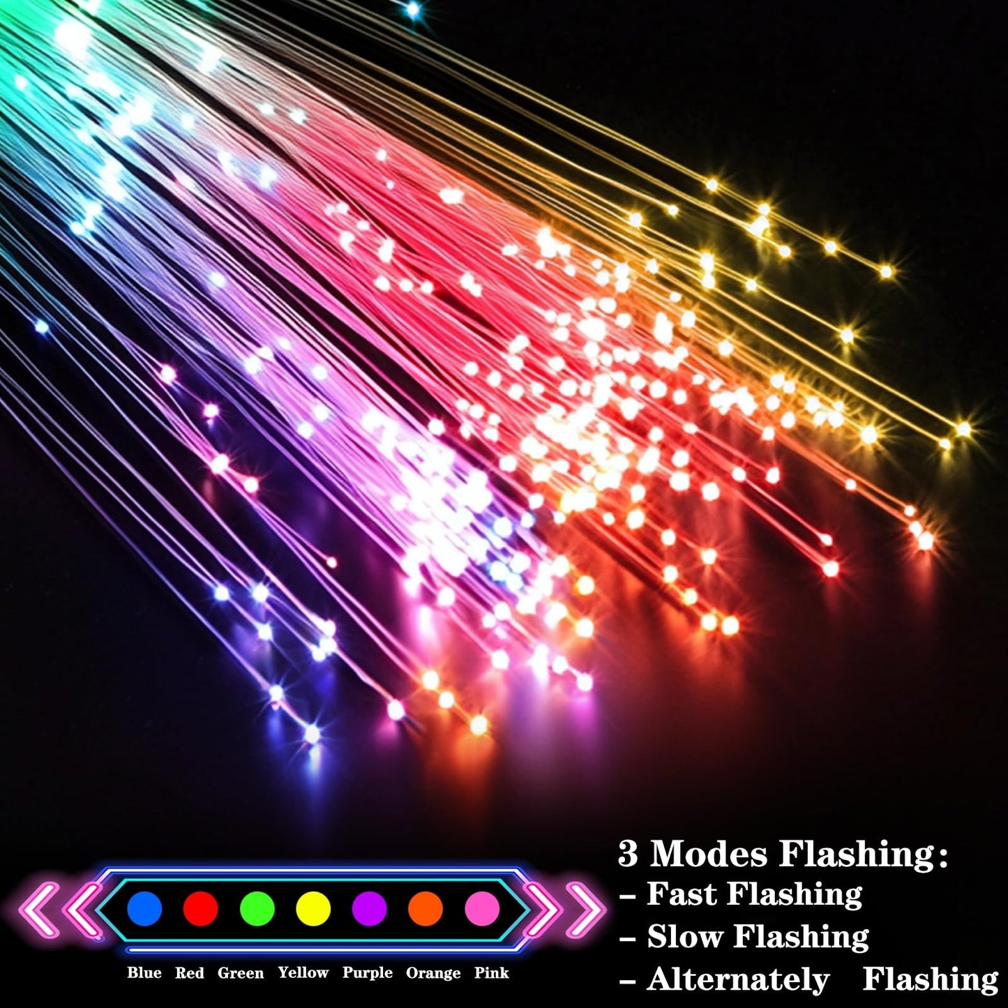 TURNMEON 30 Pcs Colorful Glow Fiber Wands,Toys Glow Sticks Bulk Party