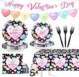 Valentines Day Party Decorations Black Happy Valentine's Day Plates