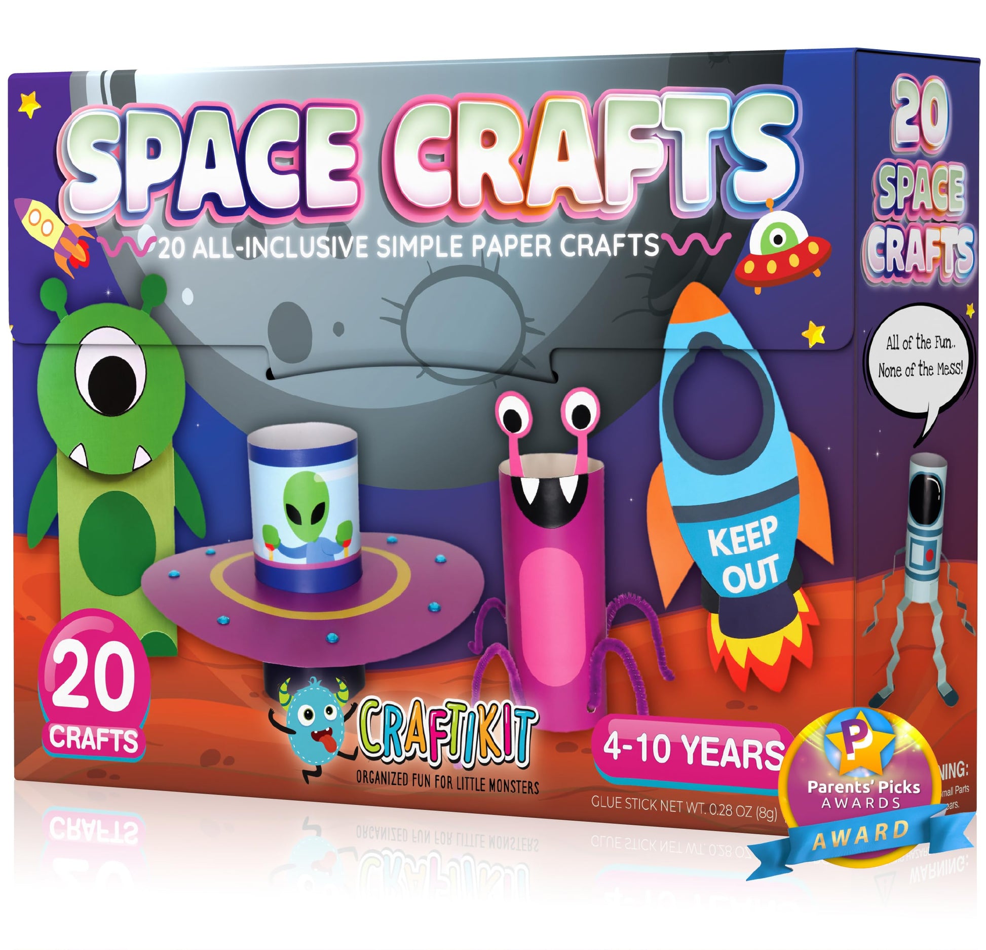 Craftikit® 20 Space Arts & Crafts for Kids - All-Inclusive Fun Toddler