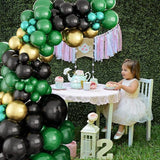 Green and Black Gold Balloon Garland Kit 126PCS Metallic Gold and