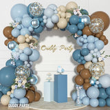 Ouddy Party Dusty Blue Brown Balloons Garland Arch Kit, Different