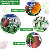 96 Pcs Football Party Paper Plate and Napkins Supplies Disposable