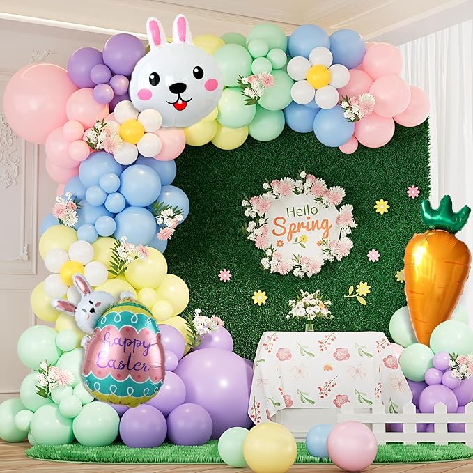 155 Pcs Easter Balloon Garland Arch Kit Easter Party Supplies with