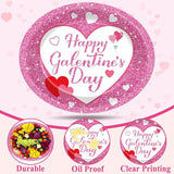 50Pcs Happy Galentine's Day Party Oval Plates 11 Inch Large
