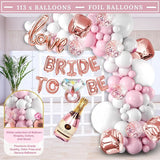 188 pc Pink Bridal Shower Decorations Includes Balloon Arch & Boxes