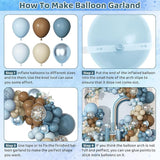 Ouddy Party Dusty Blue Brown Balloons Garland Arch Kit, Different