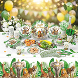 452 Pcs Safari Birthday Party Decorations for 50 Guests Jungle