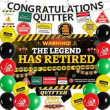 Retirement Party Decorations for Coworker Funny Warning Theme Happy