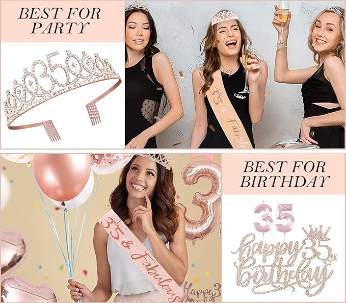 35th Birthday Decorations Gifts for Women Including 35 year old