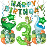 Dinosaur 3rd Birthday Party Decorations for Boys Girl Foil Green