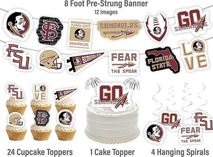 FSU Party Supplies for Football, Birthday Gift, Graduation Party