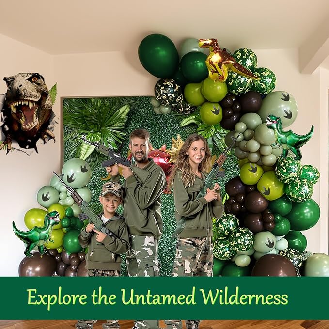 Dinosaur Trunk or Treat Car Party Balloon Arch Garland Kit with Dark