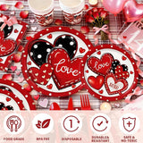 168Pcs Valentine's Day Party Supplies Red and Black Heart Party