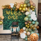 Jungle Safari Balloon Garland Arch Kit 118pcs Sage Green Brown