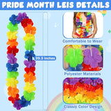 Arrowom Pride Accessories, 24pcs LGBTQ Floral Leis Decorations Bulk,