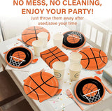 100 Pcs Basketball Party Plates and Napkins Set Basketball Birthday