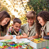 12 Jungle Safari Mini Coloring Books Kids with 12 Stacking Crayons