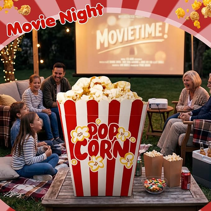 3.3 ft Giant Popcorn Box Cardboard Stand Movie Theme Party