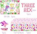Pink Dinosaur Party Supplies For Girls 3rd Birthday Decorations