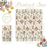100 Flower Napkins Watercolor Floral Vintage Wild Flower Disposable