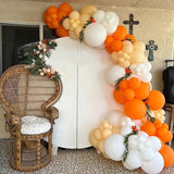 Orange Balloons, 67pcs 12 Inch Sand White and Orange Confetti