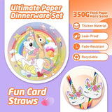 146Pcs Unicorn Plates and Napkins Party Supplies Includes Plates
