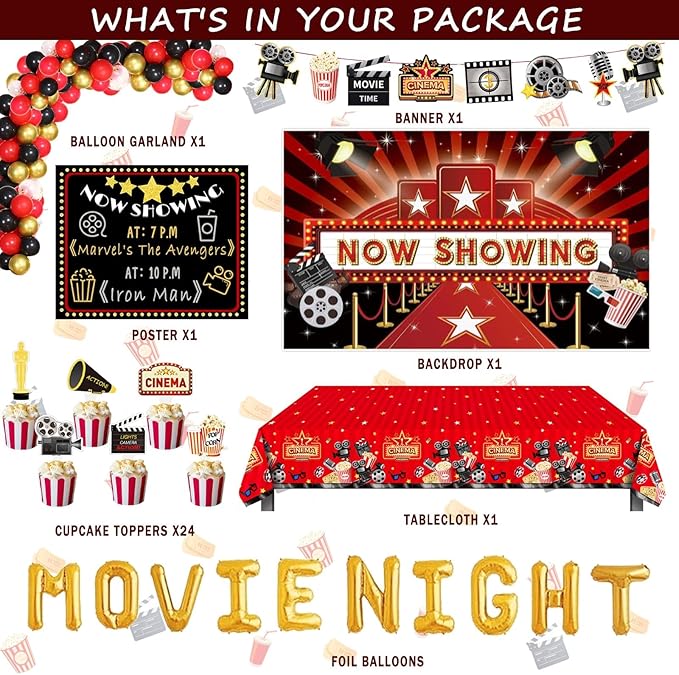 Movie Night Party Decorations Movie Theater Hollywood Themed Party