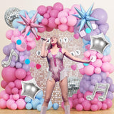 JOGAMS 184Pcs Silver Blue Pink and Purple Balloon Arch Kit with In My