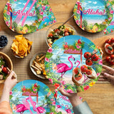 Flamingo Party Supplies 144 PCS Tropical Hawaiian Luau Decorations