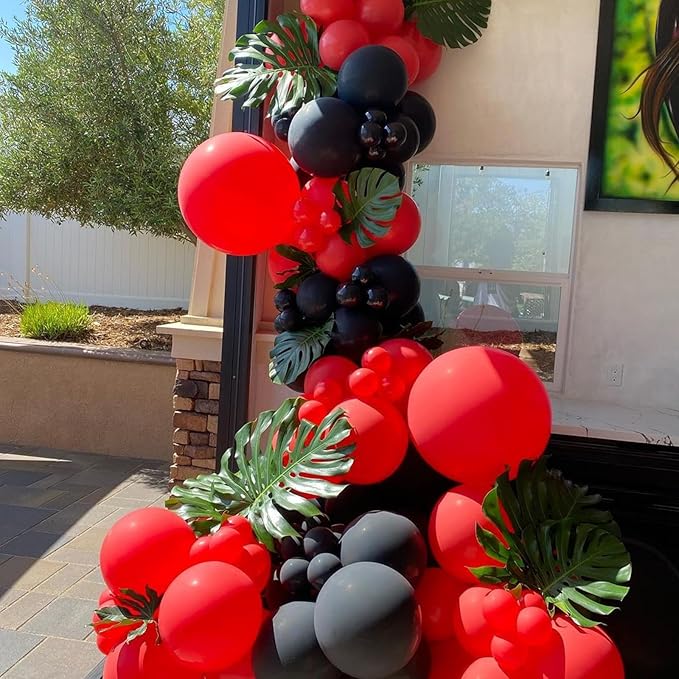 Red and Black Latex Balloons, 67 12 Inch Black and Red Party Balloons