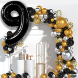 KatchOn, Giant Black Number 9 Balloon - 40 Inch | Foil 9 Birthday