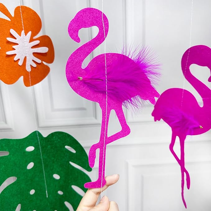 Summer Party Decorations 3D Flamingo Tropical Palm Leaves Flower